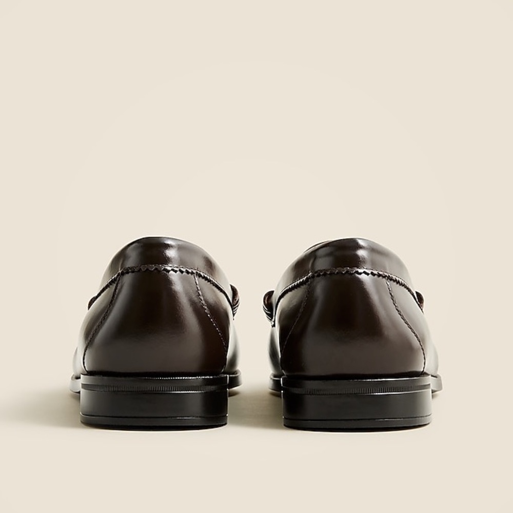 NIB J.Crew Camden Leather Loafers with Rubber Soles in Dress Brown - Picture 4 of 11